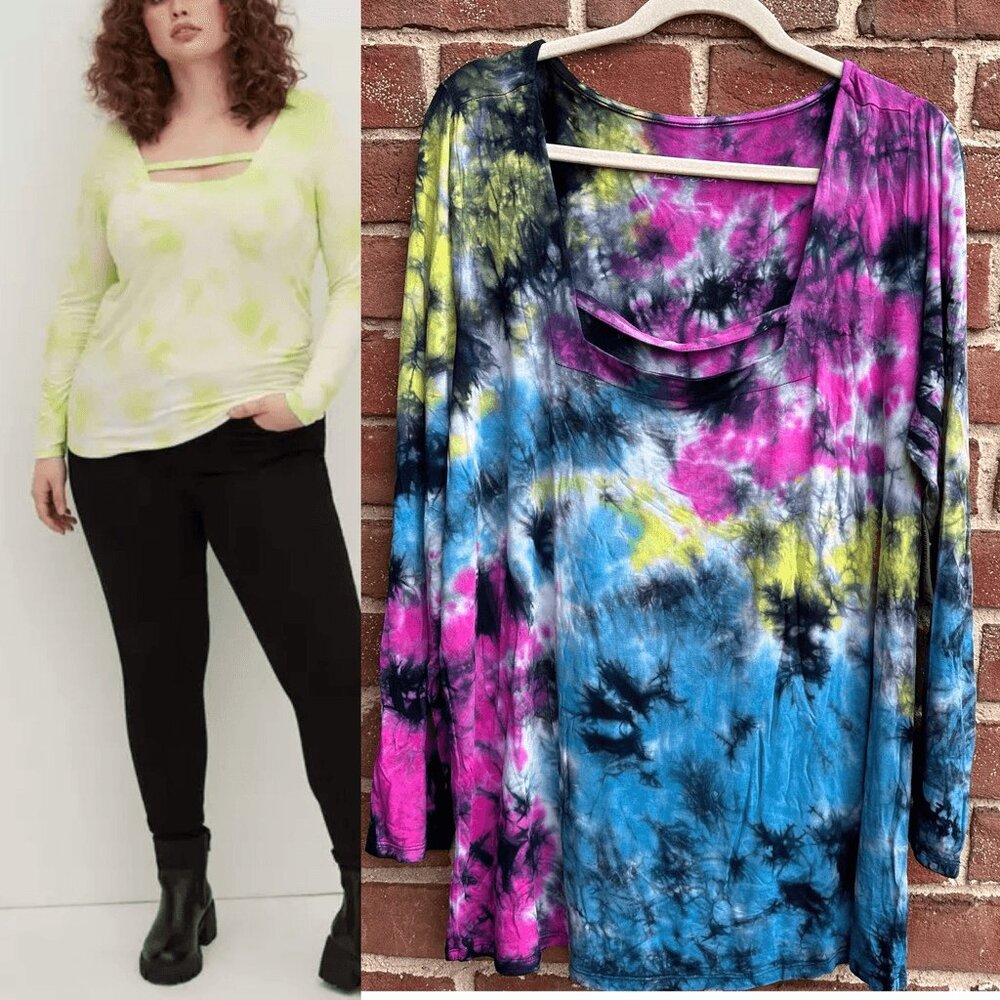 Plus Size 5X TORRID New Tie Dye LOVESICK Super Soft Top Shirt womens
